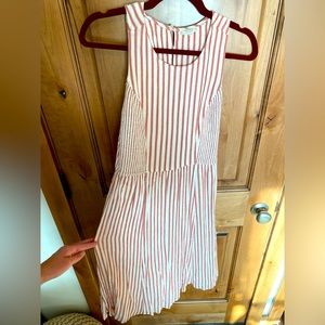 FatFace Women’s Striped Midi Dress - Pink/Red/White - Size 4